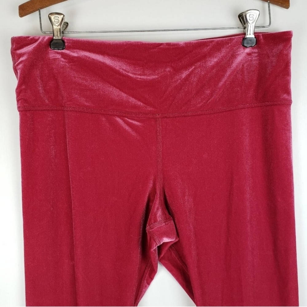 Athleta Elation velvet tight womens XLarge pink barbiecore high rise legging